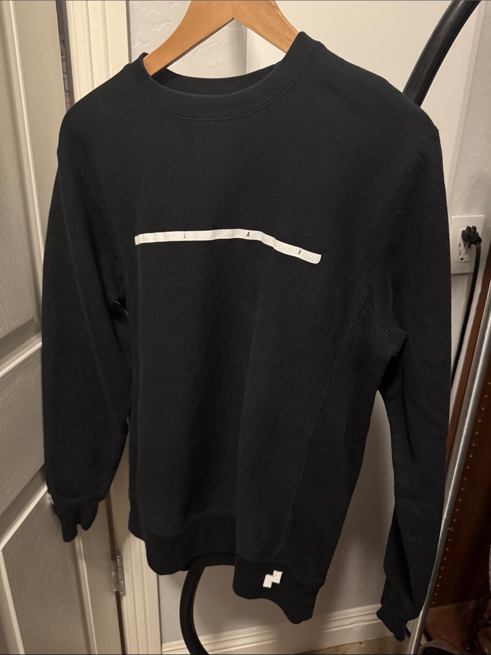 Independent Trading Company Black Embroidered Sweatshirt/Sweater Small